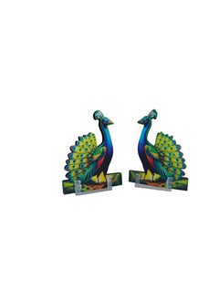 FIRMUS FIRMUS MDF Wooden Peacock Set for Decoration Approx 3 inchSet of 2  - Image 4