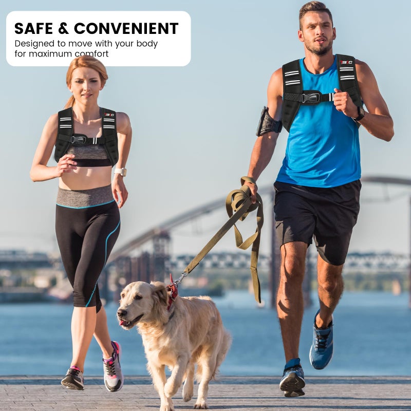 TB3C Weighted Vest Woman, 8 LB Womens Weight Vest for Walking, Strength Training Weight Vests for Men, Reflective Stripe Fitness Vest for Workout Running Jogging - Image 4