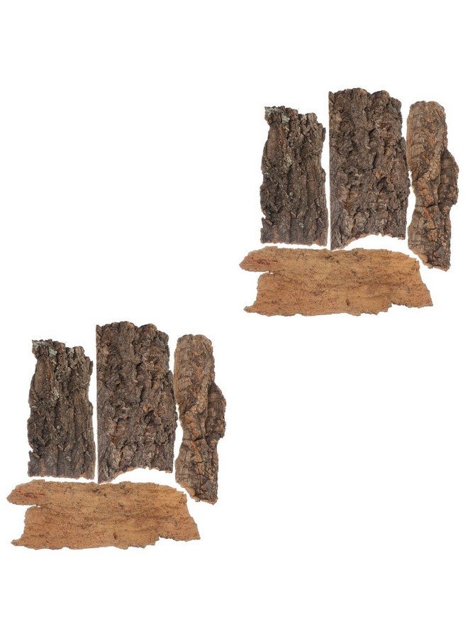 balacoo Terrarium Tree Bark: 8pcs Reptile Bark Decoration Natural Cork Bark Backdrop Reptile Tank Background Leopard Cork Bark - Tarantula Enclosure Accessories - Image 1