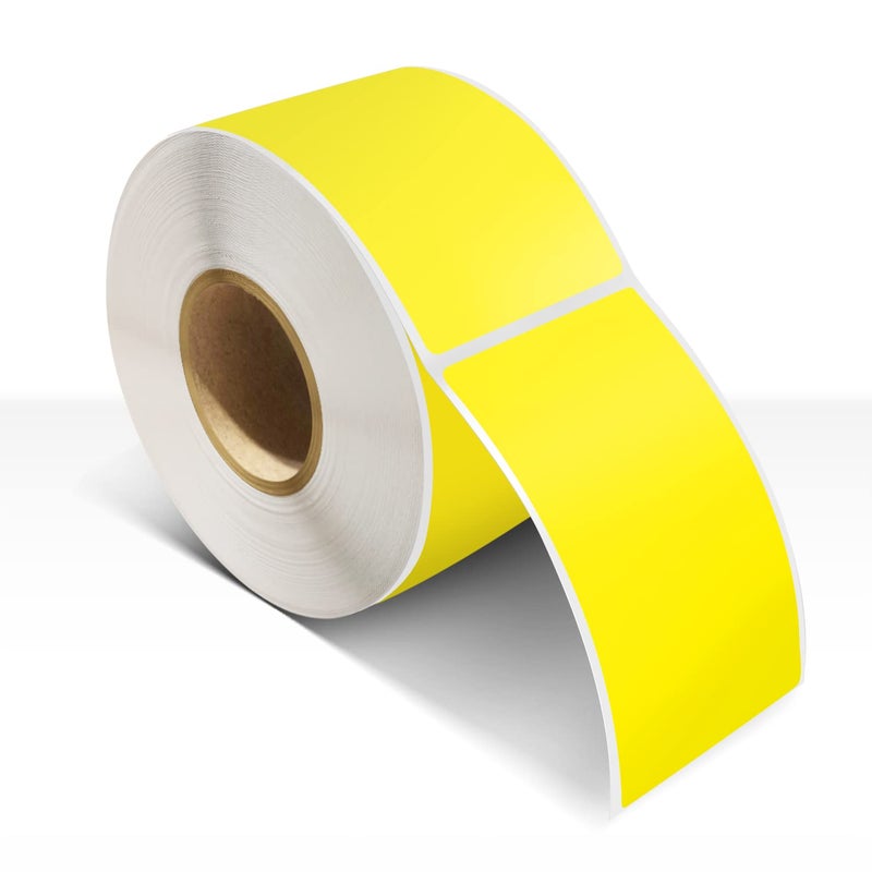 Rectangle Labels Sticker 35 Inch Vinyl Floor Stickers Color Coding Name Tags Roll Removable 200 PCS Fluorescent Yellow