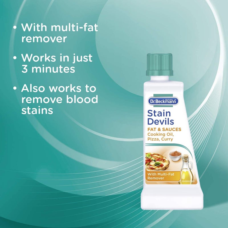 DR. BECKMANN Stain : Fat, Oil & Sauces/Ketchup remover (50ml / 1.7fl oz Bottle) - Image 1