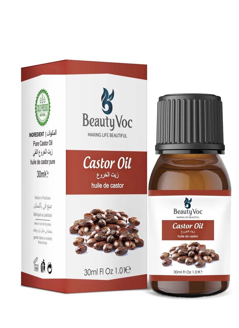 BEAUTY VOC Castor Oil, Extracted from Ricinus communis Seeds, Promotes Hair, Eyebrow, and Lash Nourishment and Skin Health., 30ml  - Image 2