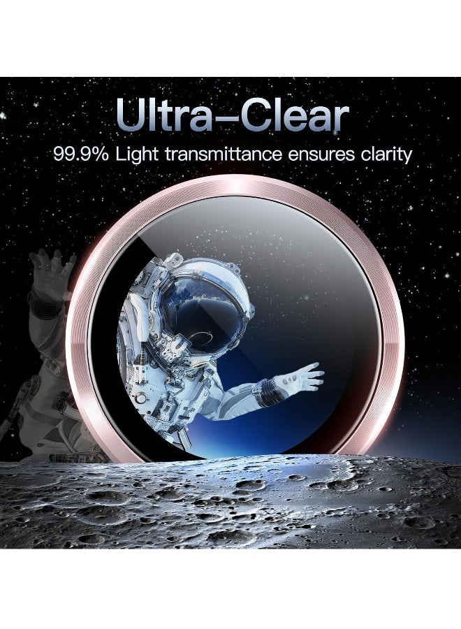 DUSALA Camera Lens Protector for iPhone 15 6.1-Inch and iPhone 15 Plus 6.7-Inch, 9H Tempered Glass Metal Individual Ring Cover, HD Clear, 1 Set (Pink) - Image 4