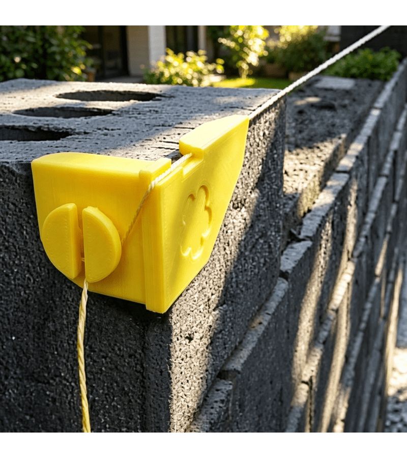 2Pcs Plastic Bricklaying Work Line Anchor Angle Code Yellow Construction Site Line Fixing Device Brick Block Corner Line Clip Bricklaying Auxiliary Tool Gift For Masons And Bricklayers - Image 1