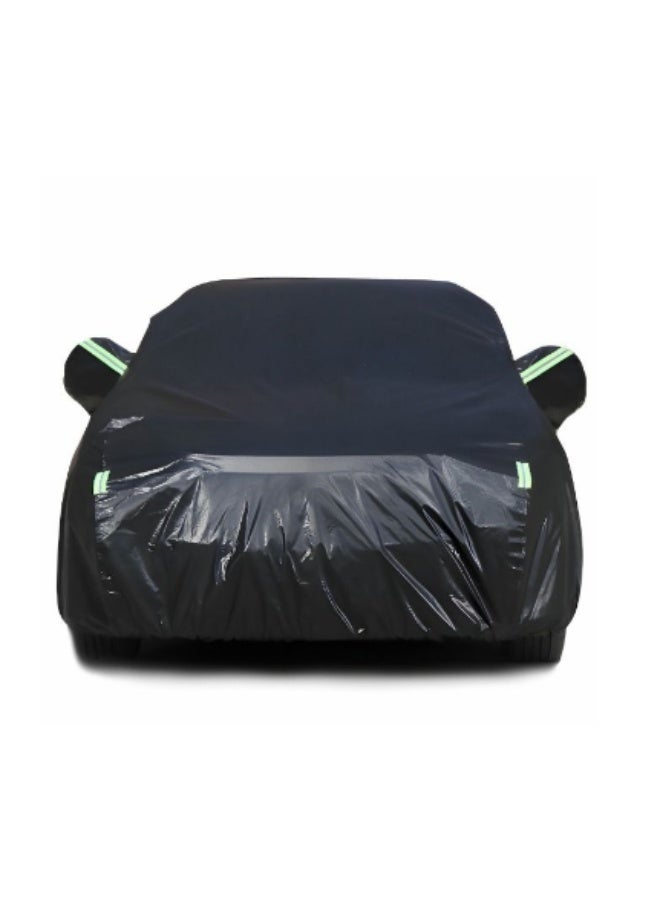 Arabest Multi-Layers Car Cover Waterproof All Weather for Automobiles, Outdoor Full Cover Windproof, Sand proof, Rain proof, UV proof Car Covers with Zipper Door Car Protection Black L - Image 1