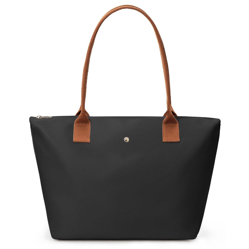 KALIDI FANCY FOREST KALIDI Tote Bag for Women Nylon Top-Handle Purse,Large Capacity Shoulder bag,Spacious Hobo handBag with Zipper Leisure Foldable Weekend Black - Image 1