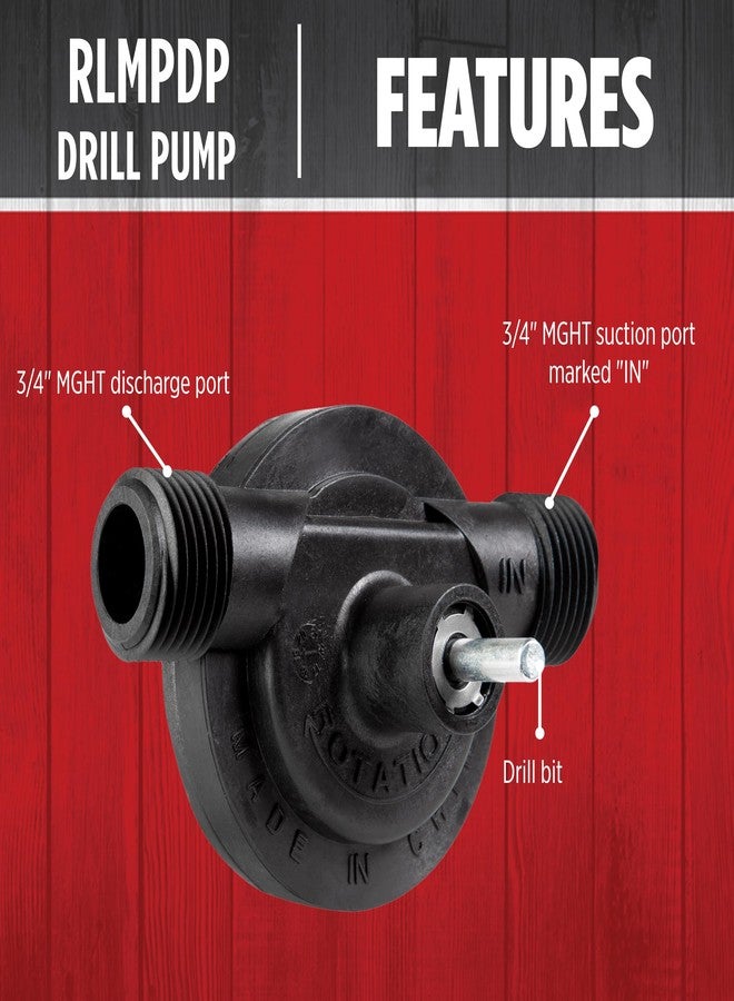 Red Lion RLMPDP, 154 GPH Drill Powered Transfer Pump, Black, 14942013 - Image 3