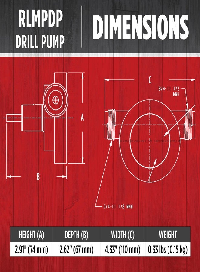 Red Lion RLMPDP, 154 GPH Drill Powered Transfer Pump, Black, 14942013 - Image 2