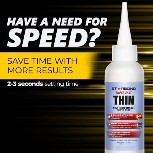 Starbond Super Fast Thin, Premium Instant CA (Cyanoacrylate Adhesive) Super Glue Plus Extra Cap and Microtips, (for Woodturning, Pen Turning, Hobby, Stabilizing, Finish, Inlay) (4 Ounce) - Image 3