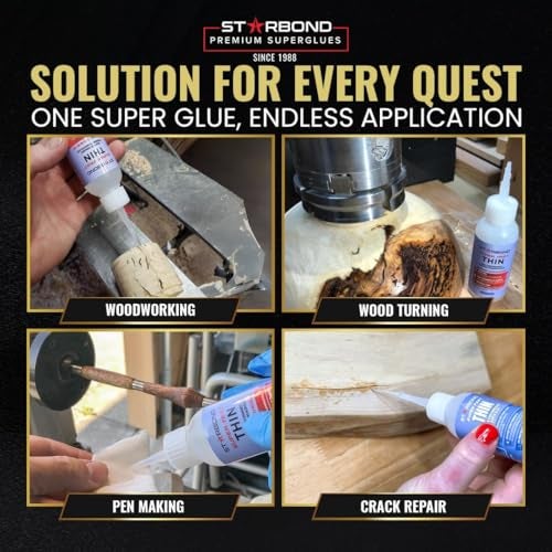 Starbond Super Fast Thin, Premium Instant CA (Cyanoacrylate Adhesive) Super Glue Plus Extra Cap and Microtips, (for Woodturning, Pen Turning, Hobby, Stabilizing, Finish, Inlay) (4 Ounce) - Image 5