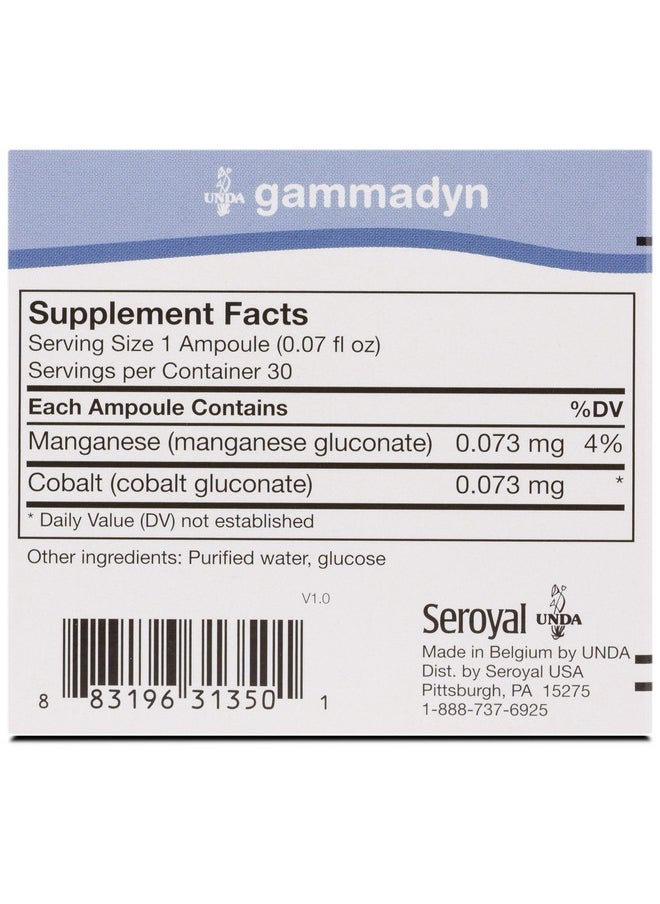 UNDA Gammadyn Mn Co ; Manganese Cobalt Oligo Element Supplement ; 30 Ampoules  - Image 3