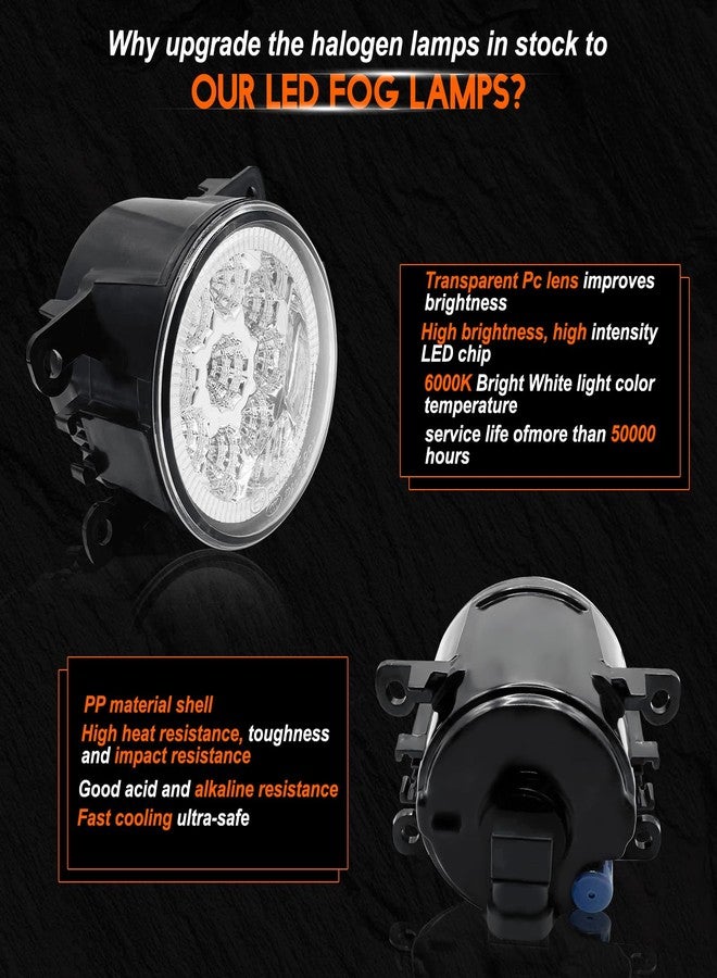 qobsos Fog Light Bulb 3.5 Inch For Honda Pilot 2016 2017 2018 Driver & Passenger Bumper Fog Light Driving Lamp,6000k Coolwhite,Pack of 2 - Image 3