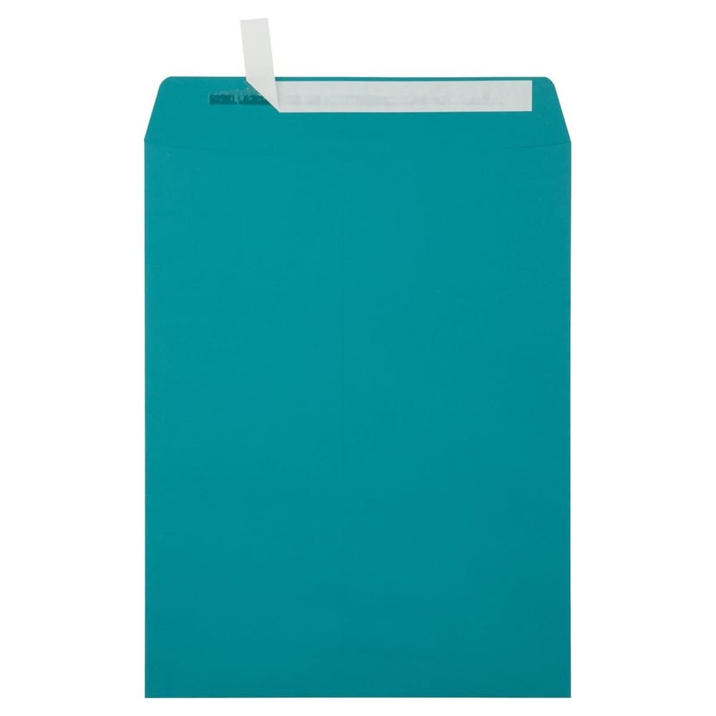 LUXPaper 10 x 13 Open End Envelopes | Peel & Press | Teal | 80lb. Text | 50 Qty - Image 1