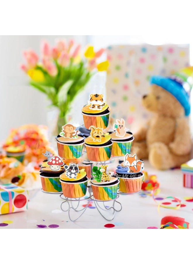 Forest Animal Park Glutinous Rice Paper Cake Decorating Stickers Edible Wafer Paper Printed Fruit Plate Decorations-Color:Edible-Specifications:Butterfly With Beard 72 Pieces - Image 3
