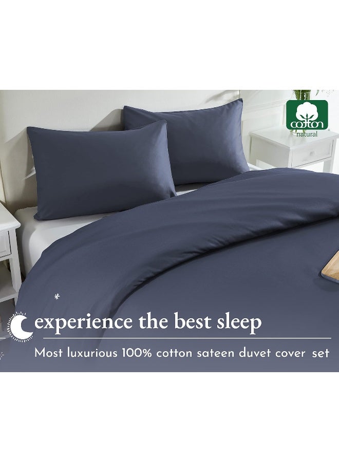 California Design Den Cotton Duvet Cover With Button Closure  - Image 1
