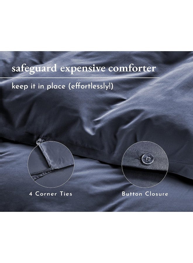 California Design Den Cotton Duvet Cover With Button Closure  - Image 4