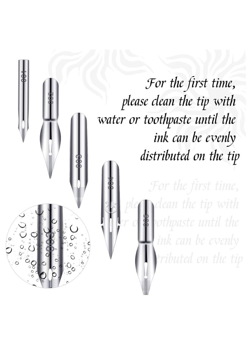Generic 11 Pieces Comic Pen Nib Set, G-Pen Ink Nib Stainless Steel Drawing Comic Pen Nib Calligraphy Nibs with Wooden Comic Pen Nib Holder for Writing, Painting, Signing, White  - Image 3