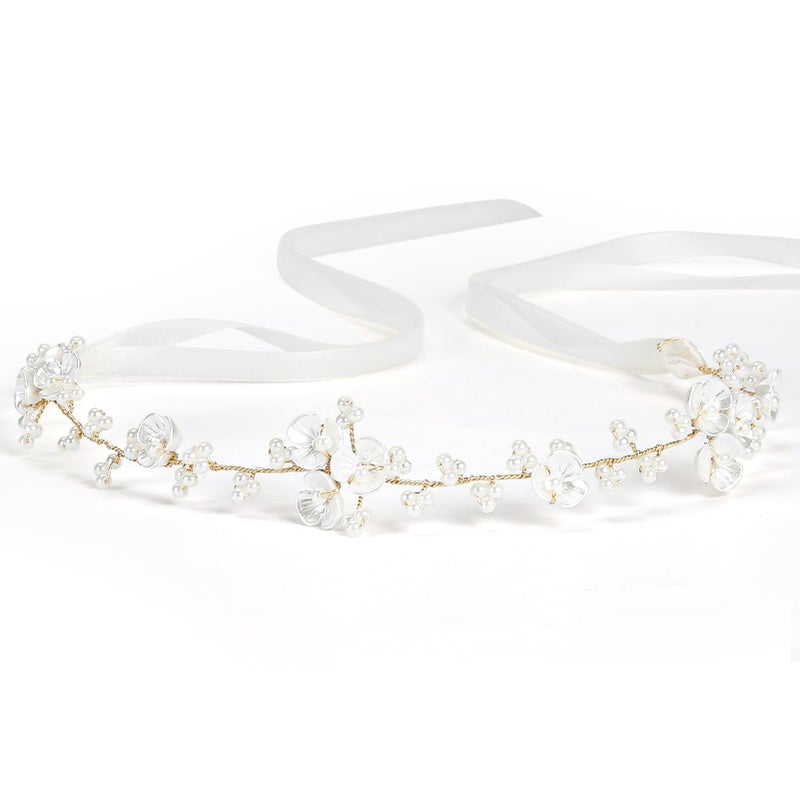 Tanfeine Flower Girl Hair Accessory, Pearl Headpiece for Girls and Women, Wedding, Birthday, Party, and First Communion - Image 1