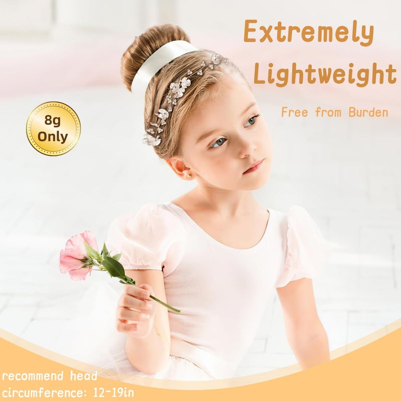 Tanfeine Flower Girl Hair Accessory, Pearl Headpiece for Girls and Women, Wedding, Birthday, Party, and First Communion - Image 3