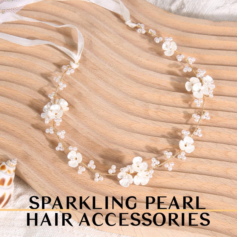 Tanfeine Flower Girl Hair Accessory, Pearl Headpiece for Girls and Women, Wedding, Birthday, Party, and First Communion - Image 5