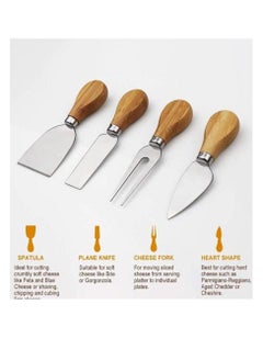 Cuisine Art Organic Bamboo Cheese Cutting Board & Knife Gift Set - Wooden Serving Tray for Charcuterie Meat Platter, Fruit & Crackers with 4 Cheese Knives  - Image 3