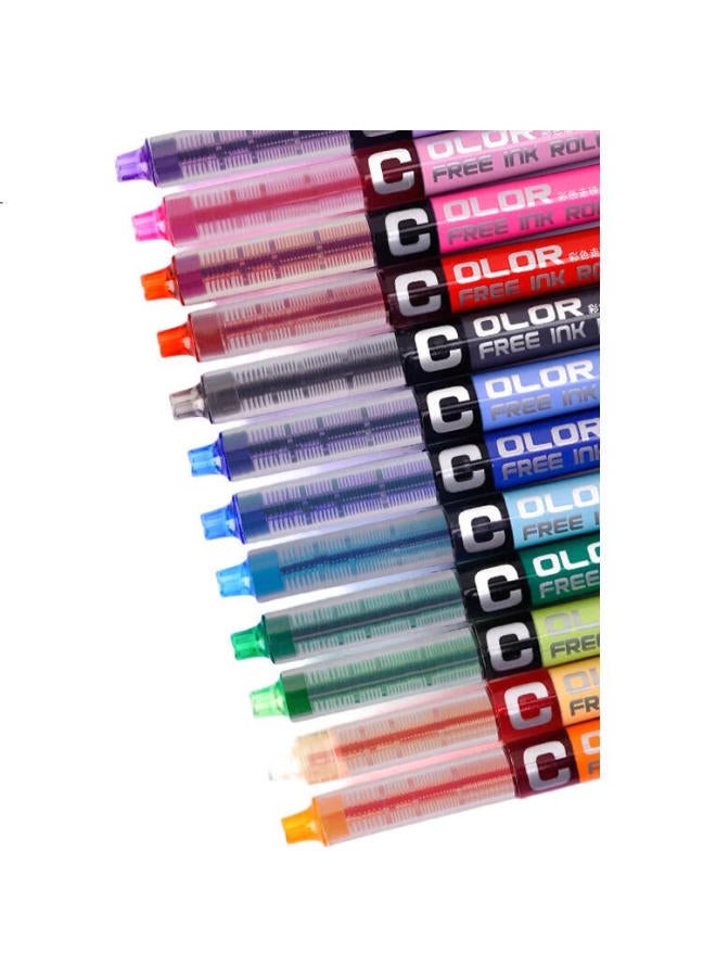 Snowhite Pvn-159 Red 0.5Mm Liquid Gel Pen Quick-Drying Colorful Neutral Pen Full Needle Tube Signature Pen Water Pen Journal Multicolor Pen 12Pcs/Box - Image 1