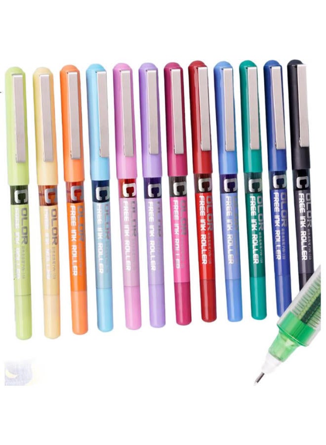 Snowhite Pvn-159 Red 0.5Mm Liquid Gel Pen Quick-Drying Colorful Neutral Pen Full Needle Tube Signature Pen Water Pen Journal Multicolor Pen 12Pcs/Box - Image 3