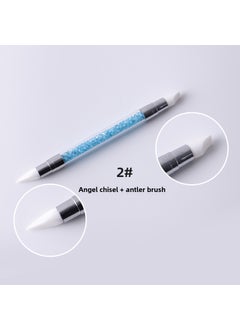 Generic Dual-Head Nail Art Pen Silicone Set Blue 