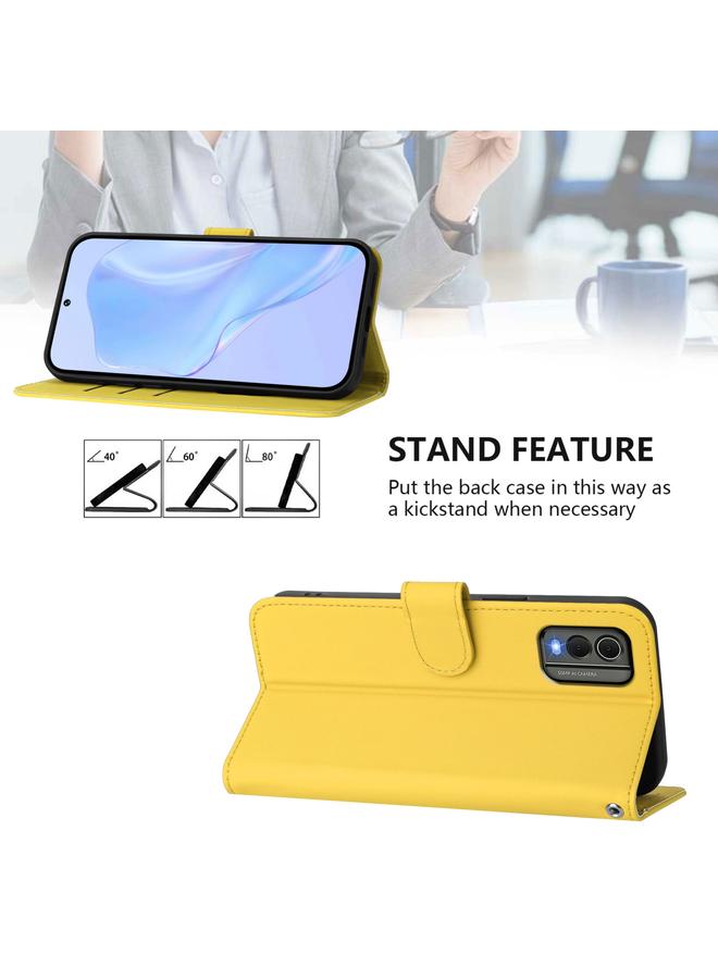 اس-توب جراب لهاتف Nokia C32 مصنوع من الجلد بلون سادة مع حبل تعليق - Image 3