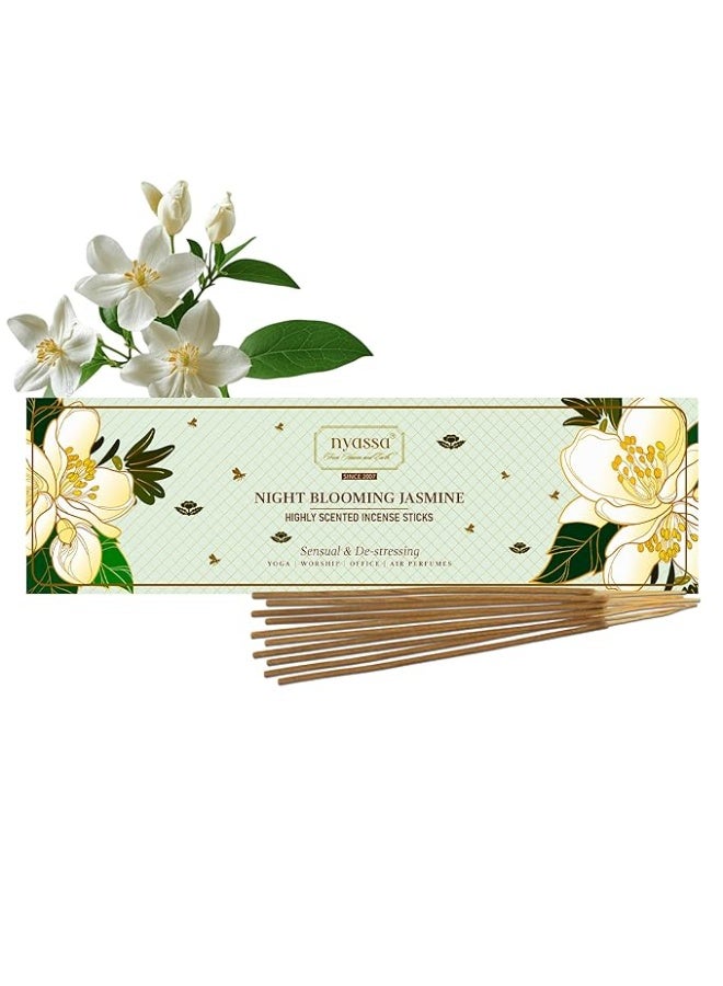 Nyassa Highly Scented Jasmine Agarbatti/Incense Sticks - 50g, Night Blooming Jasmine Fragrance, Charcoal-Free for Pooja, Meditation, Home Freshness, Special Occasions - Image 1