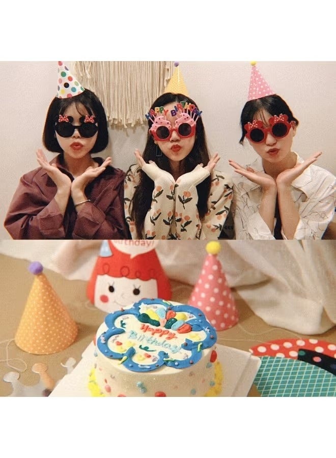 11pcs Birthday Party Cone Hats - Pompoms, Cute Cake Cone Birthday Paper Hats, Cute Crowns for Kids and Adults - Image 4