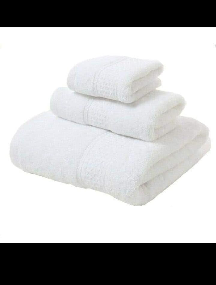 OMAJA HOME OMAJA HOME Cotton Super Absorbent Bath Hand Face Towel for Unisex | Special Wedding Gift Diwali Navratri Karwachauth (Pack of 6: 2 Bath 2 Hand 2 Face Towel) (White) 