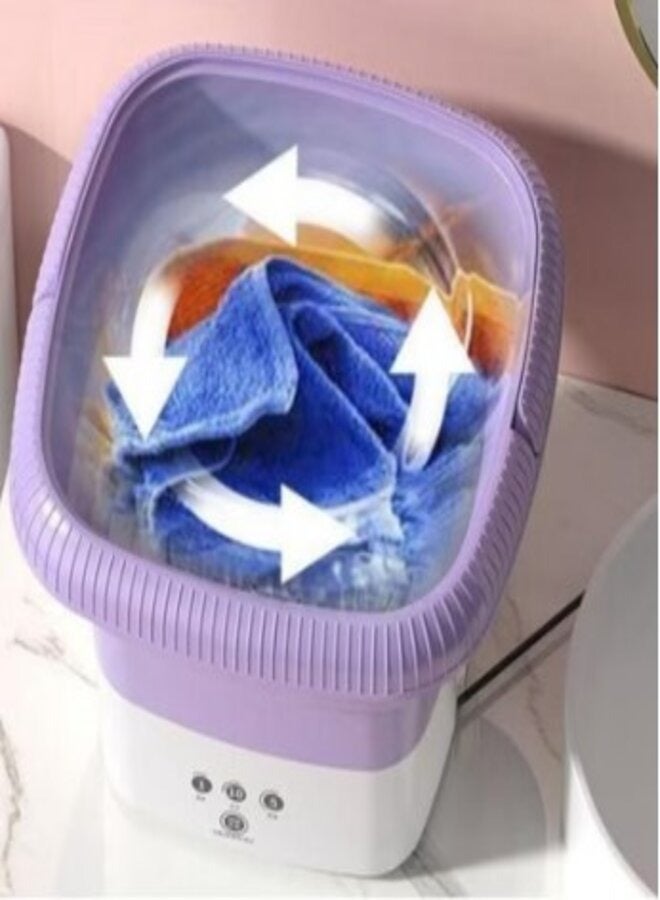 زوم بلس غسالة محمولة، غسالة صغيرة قابلة للطي، مجفف دوران، غسالة دلو صغيرة قابلة للطي، مناسبة للسكن في الشقة، والسفر - Image 3