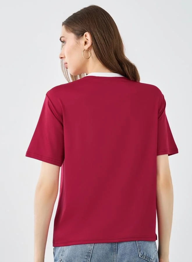 Take Two Take Two Slogan Print Regular Fit T-Shirt
