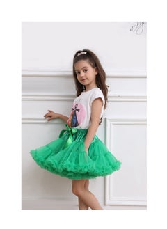 Generic Children's Fluffy Skirt Half Skirt Princess Skirt Green 