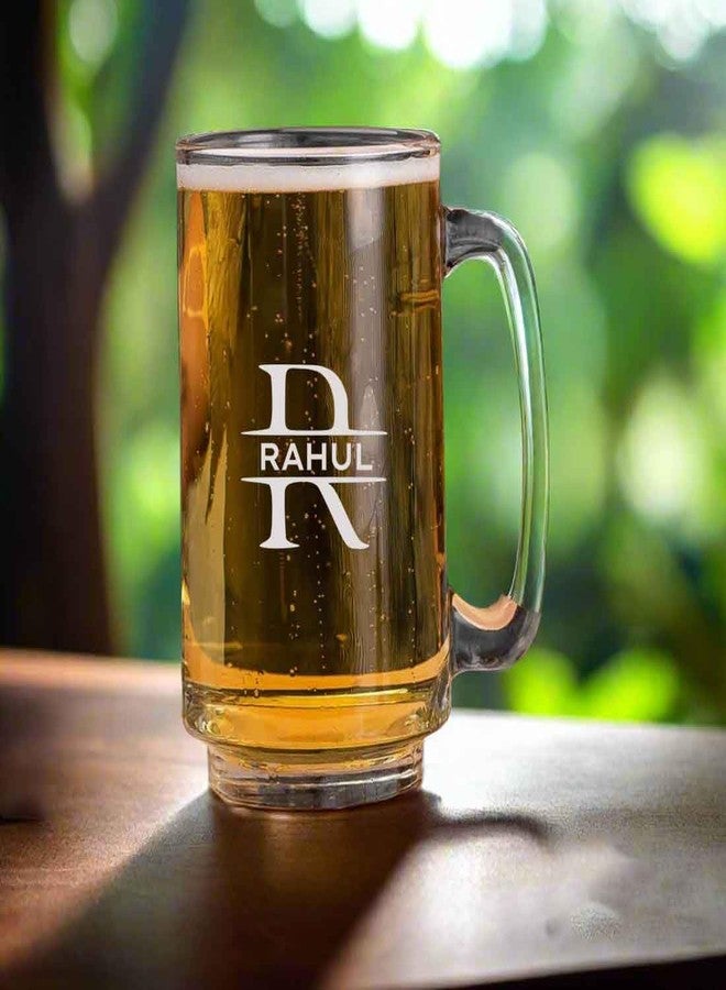 Nutcase Customized Glass Beer Mugs with Handle-Engraved Beer Cup with Initial, Name - Image 5