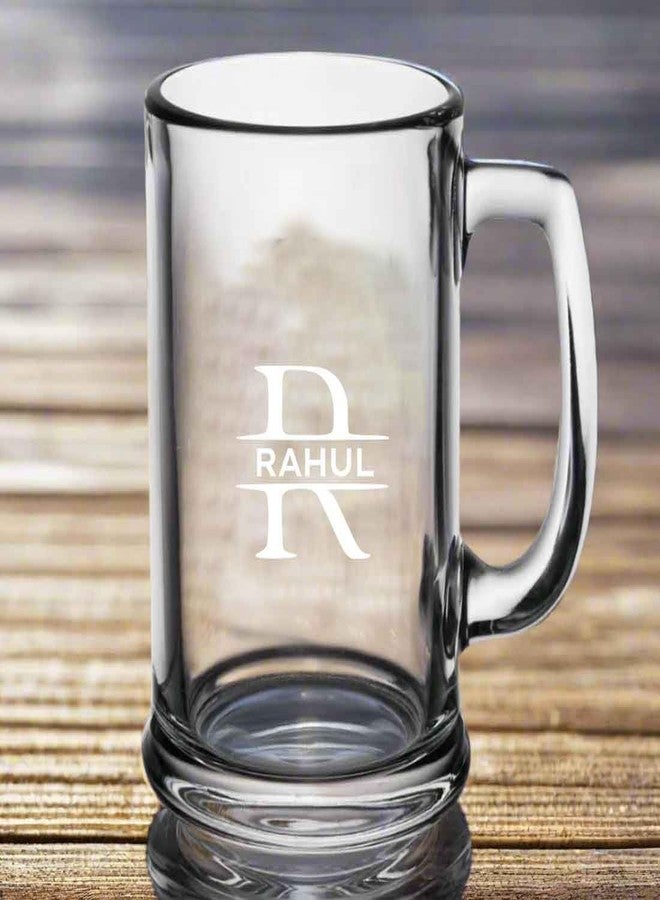 Nutcase Customized Glass Beer Mugs with Handle-Engraved Beer Cup with Initial, Name - Image 2