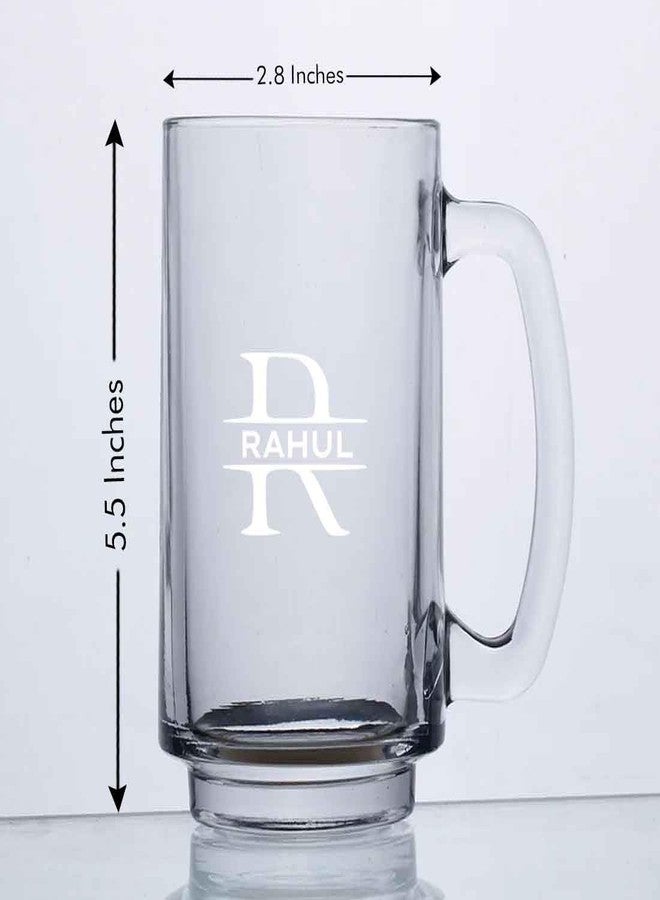 Nutcase Customized Glass Beer Mugs with Handle-Engraved Beer Cup with Initial, Name - Image 4