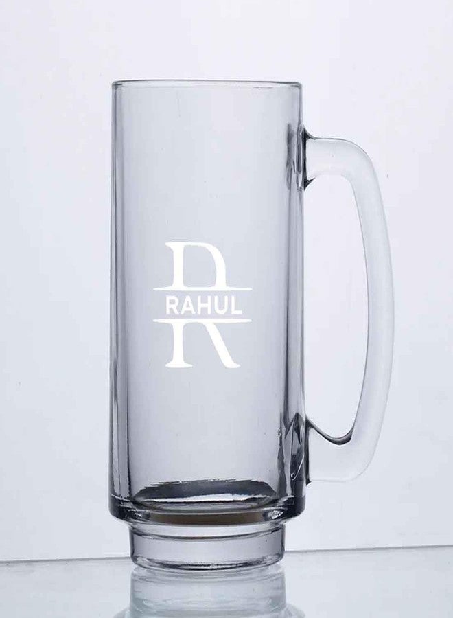 Nutcase Customized Glass Beer Mugs with Handle-Engraved Beer Cup with Initial, Name - Image 1