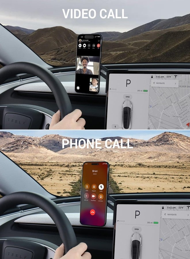 Basenor حامل هاتف BASENOR لطراز تسلا Y 2025 2026 تسلا موديل 3 هايلاند [أقوى قوة مغناطيسية] حامل مغناطيسي قابل للتعديل 360° ملحقات (قياسي/متميز/أداء) - Image 4