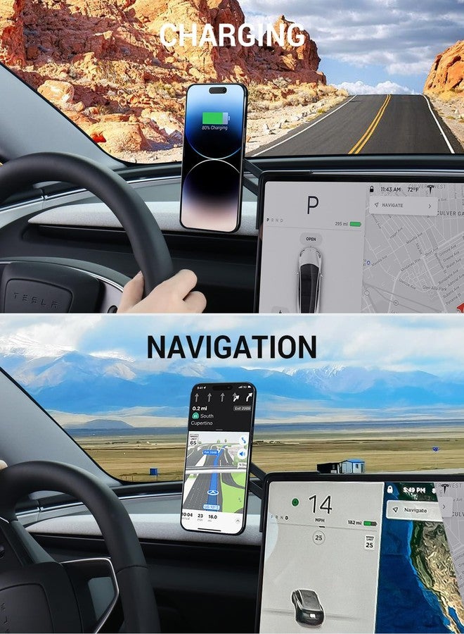 Basenor حامل هاتف BASENOR لطراز تسلا Y 2025 2026 تسلا موديل 3 هايلاند [أقوى قوة مغناطيسية] حامل مغناطيسي قابل للتعديل 360° ملحقات (قياسي/متميز/أداء) - Image 5