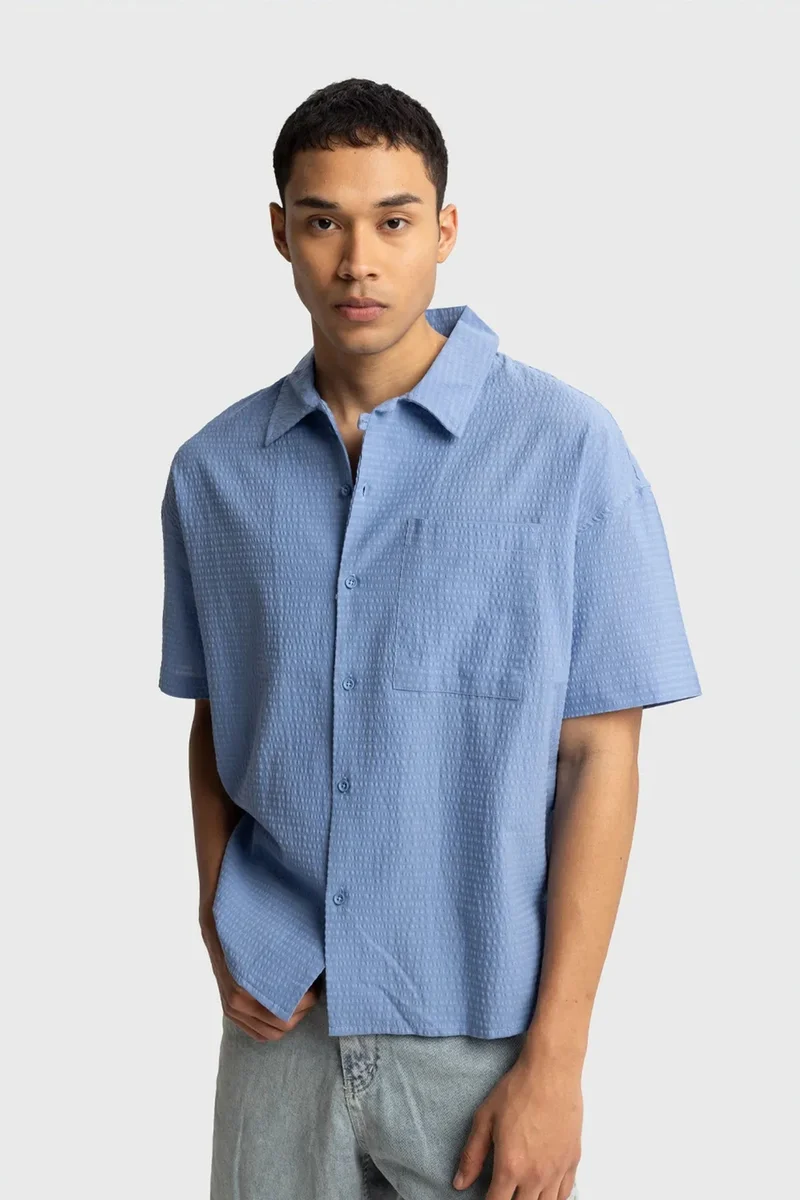 GIESTO Textured Short Sleeve Shirt