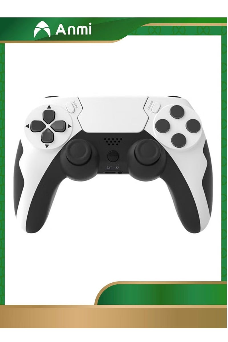 Anmi Anmi Wireless Joystick Compatible with PS4/Slim/Pro with Dual Vibration Motor, Gaming Bluetooth Controller Work for PlayStation 4 (White)