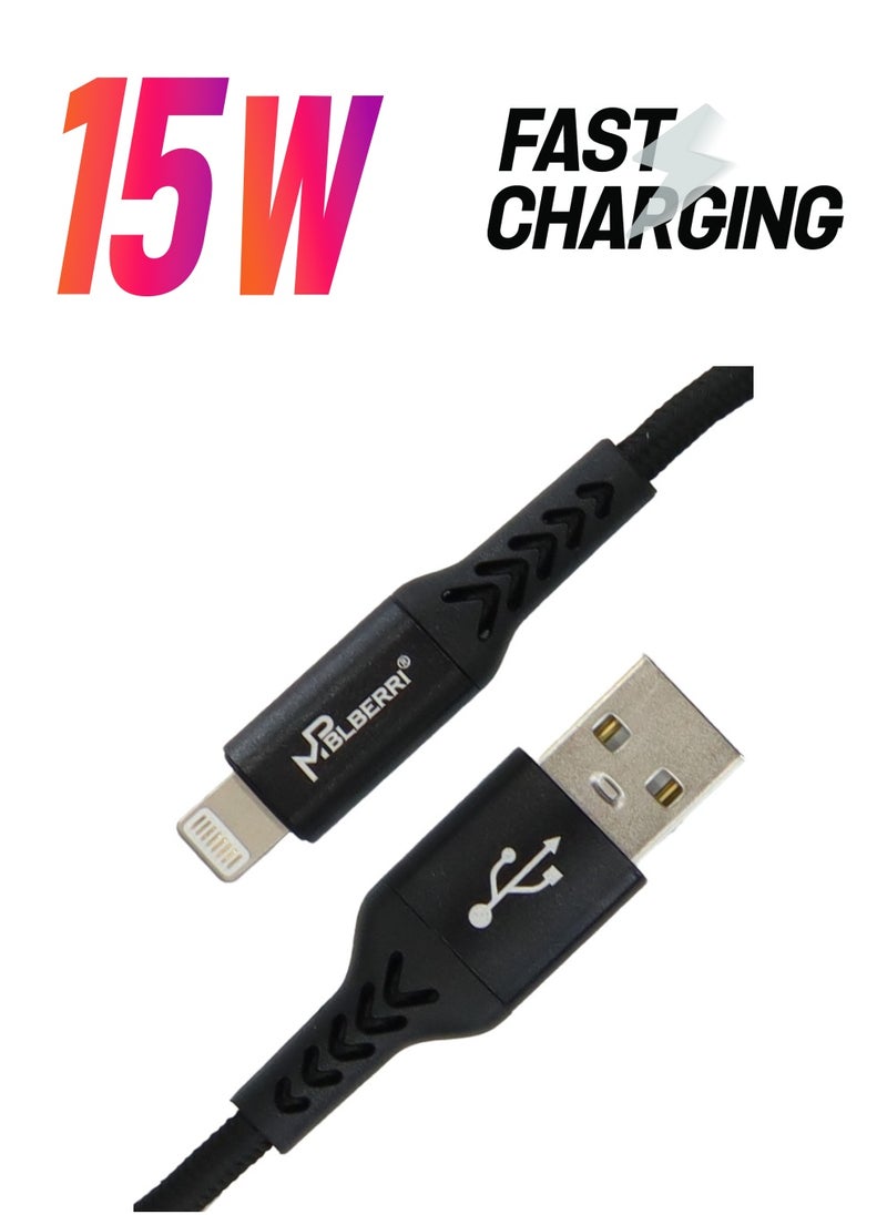 mpBLBERRI Lightning USB Metal Cable 2M | mpBLBERRI BLB-U327  - Image 1
