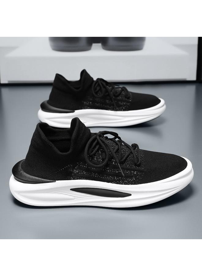 شك أحذية رجالية شعبية الصيف تنفس شبكة جوز الهند أحذية رجالية على الطراز الكوري كل مباراة سميكة سوليد المنسوجة يطير حذاء رياضة أحذية توري عادية - Image 1