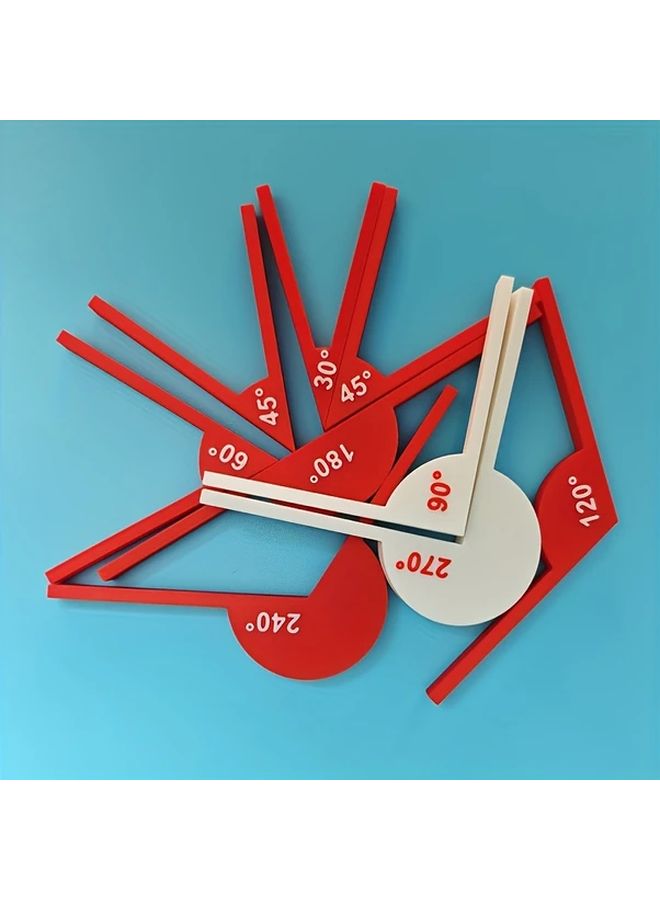 5 Piece Geometry Tool Set 30 45 60 180 Degree Protractor Plastic Math Teaching Aid - Image 2