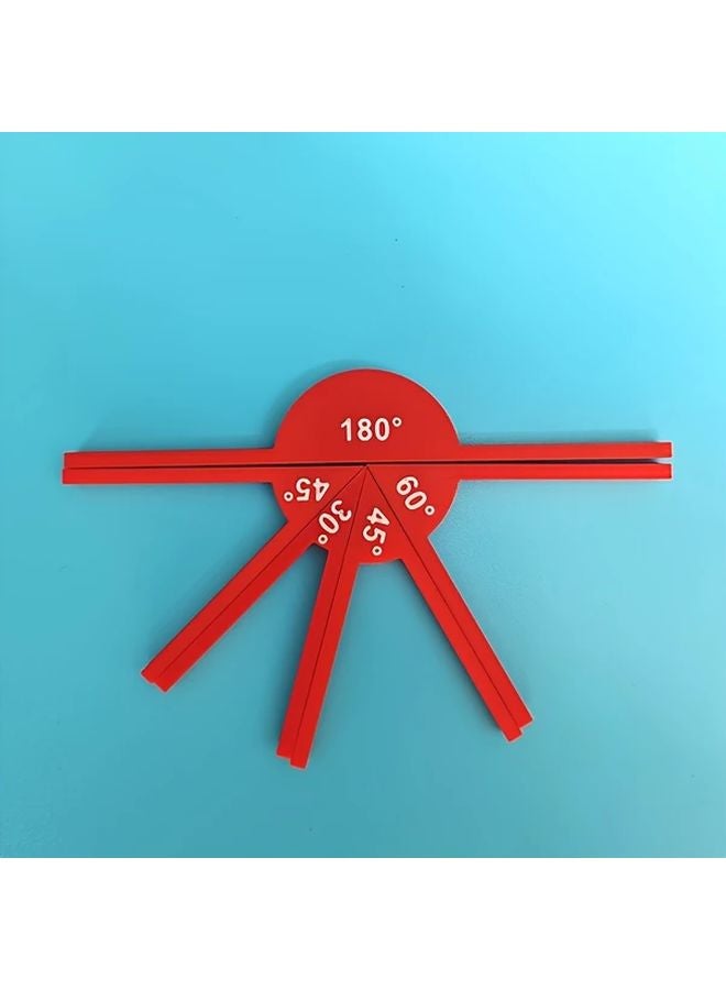 5 Piece Geometry Tool Set 30 45 60 180 Degree Protractor Plastic Math Teaching Aid - Image 1