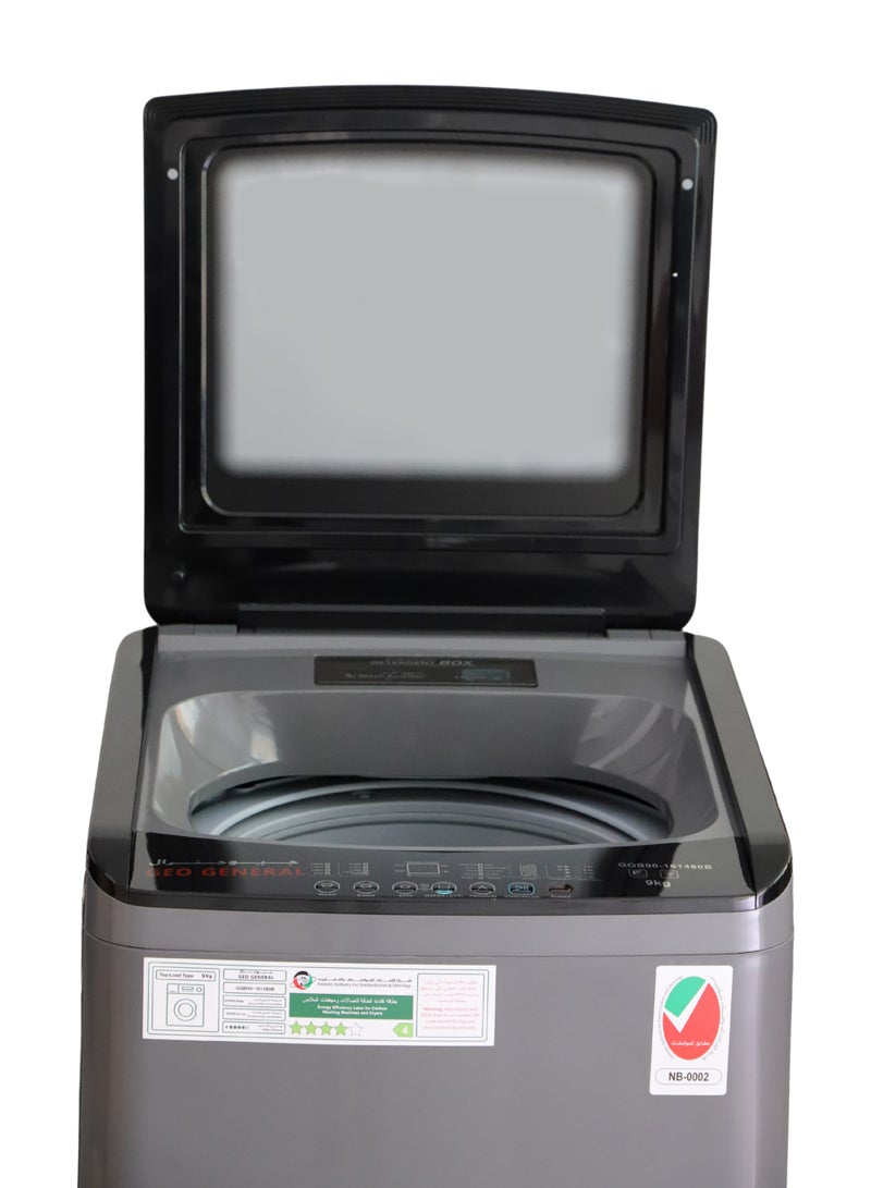 Geo General 9KG Fully Automatic Washing Machine, Child Lock, Air Dry, Preset Wash, Fuzzy Logic, LED Display, Anti-Crease, Tub Self Clean, Fabric Softener - Image 2
