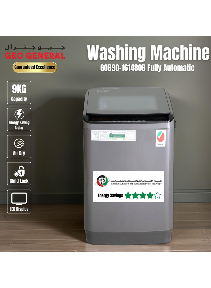 Geo General 9KG Fully Automatic Washing Machine, Child Lock, Air Dry, Preset Wash, Fuzzy Logic, LED Display, Anti-Crease, Tub Self Clean, Fabric Softener - Image 3