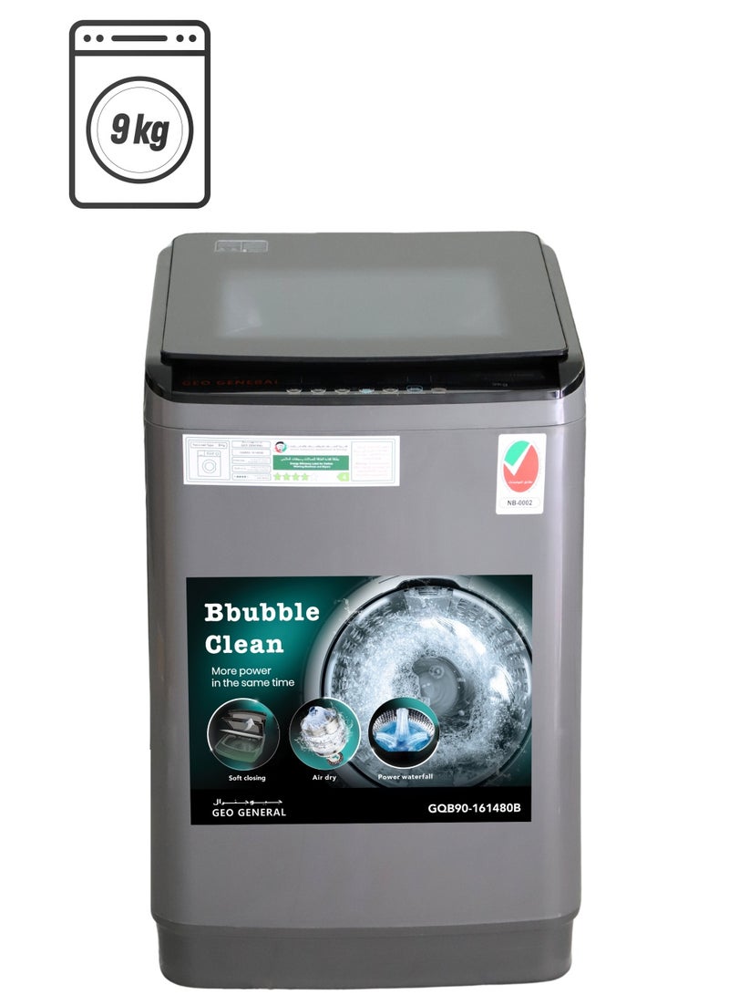 Geo General 9KG Fully Automatic Washing Machine, Child Lock, Air Dry, Preset Wash, Fuzzy Logic, LED Display, Anti-Crease, Tub Self Clean, Fabric Softener - Image 1